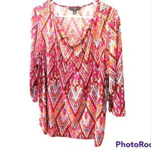 Investments Bold Print Blouse, Plus Size 2X
